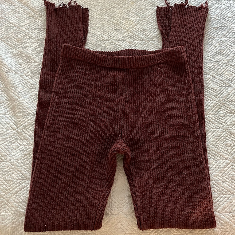 REVOLVE Brown Knit Leggings